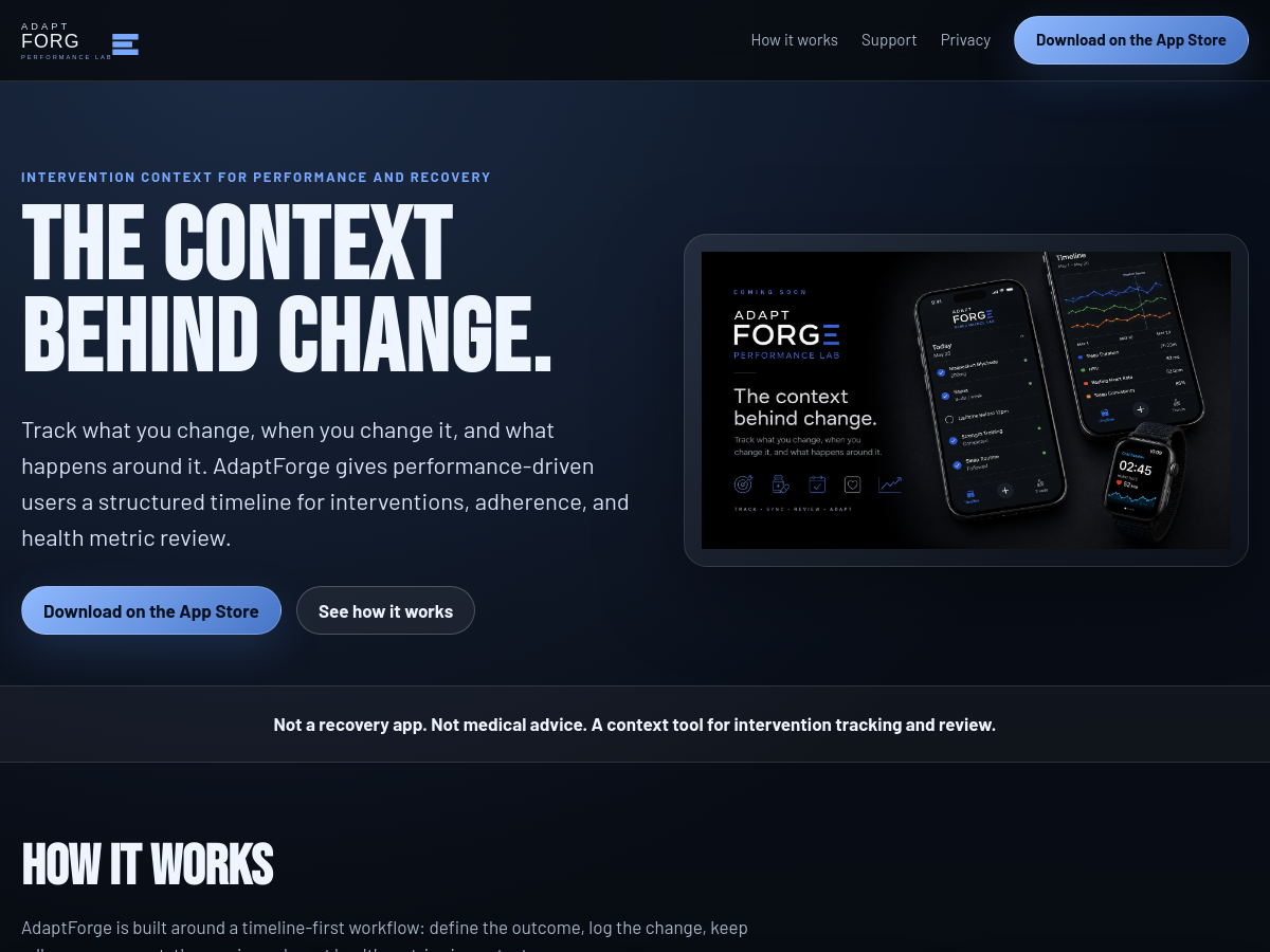 Screenshot of AdaptForge