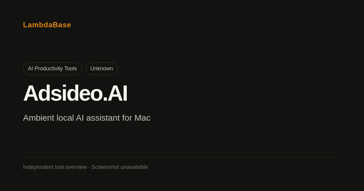 Screenshot of Adsideo.AI