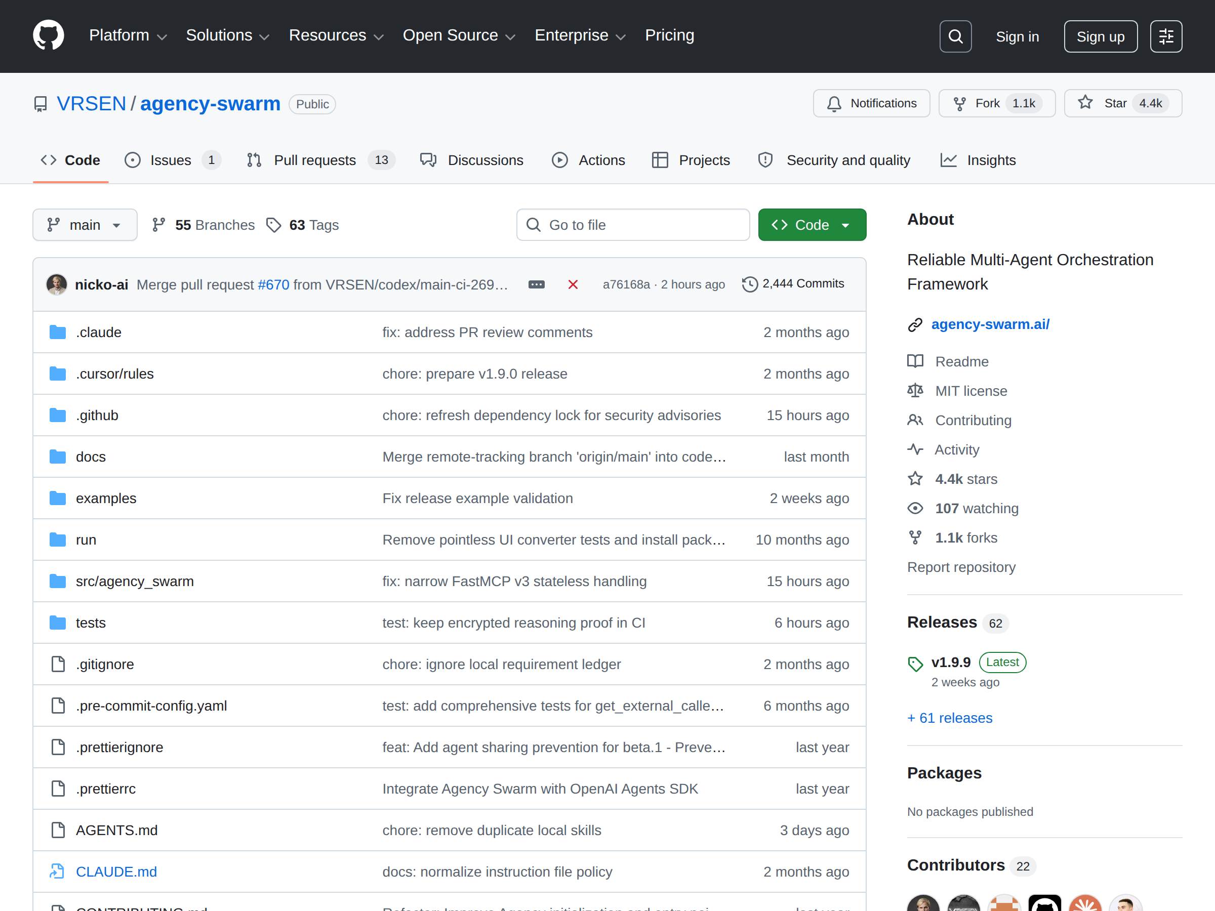 Screenshot of agency-swarm
