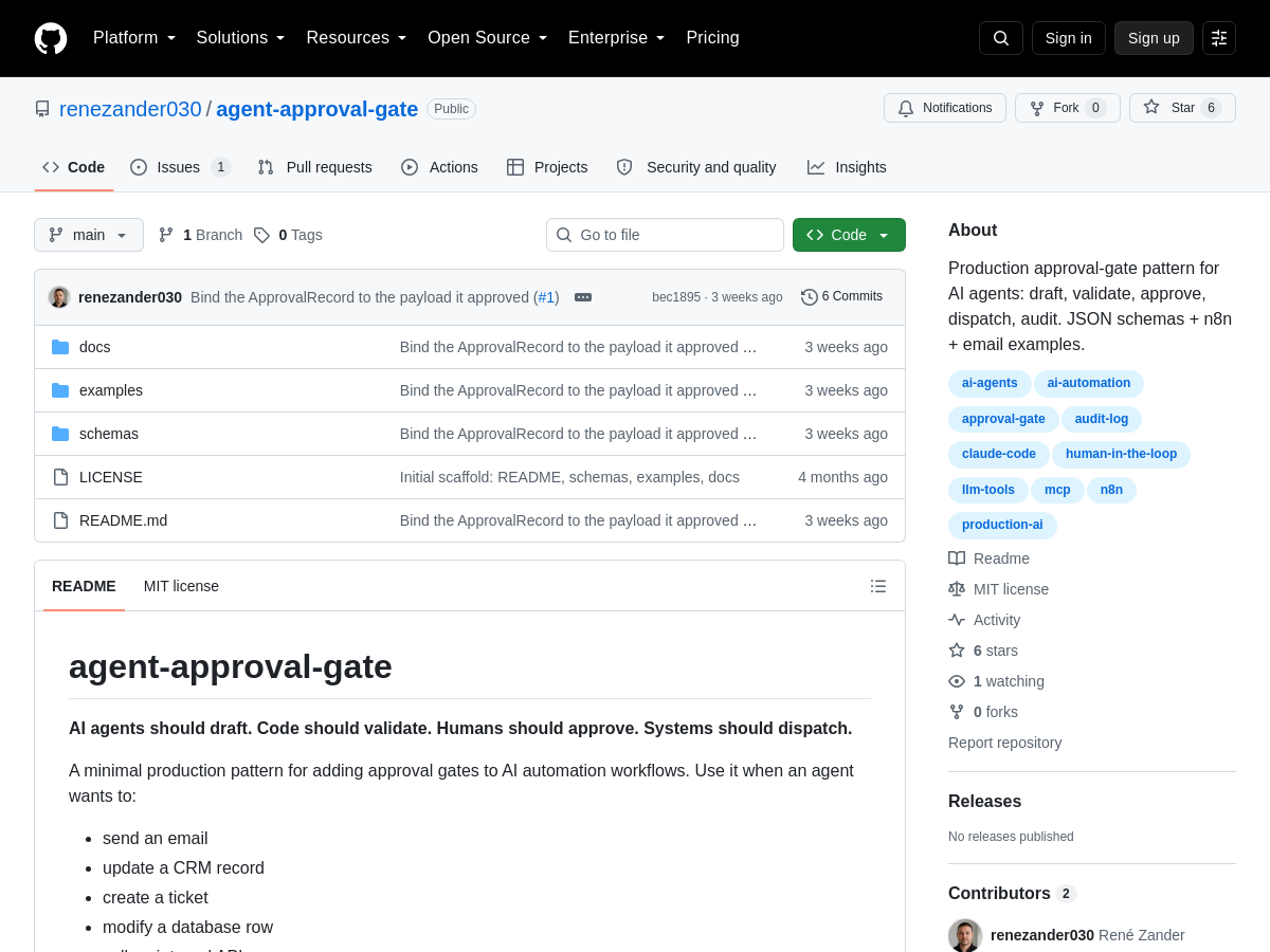 Screenshot of agent-approval-gate