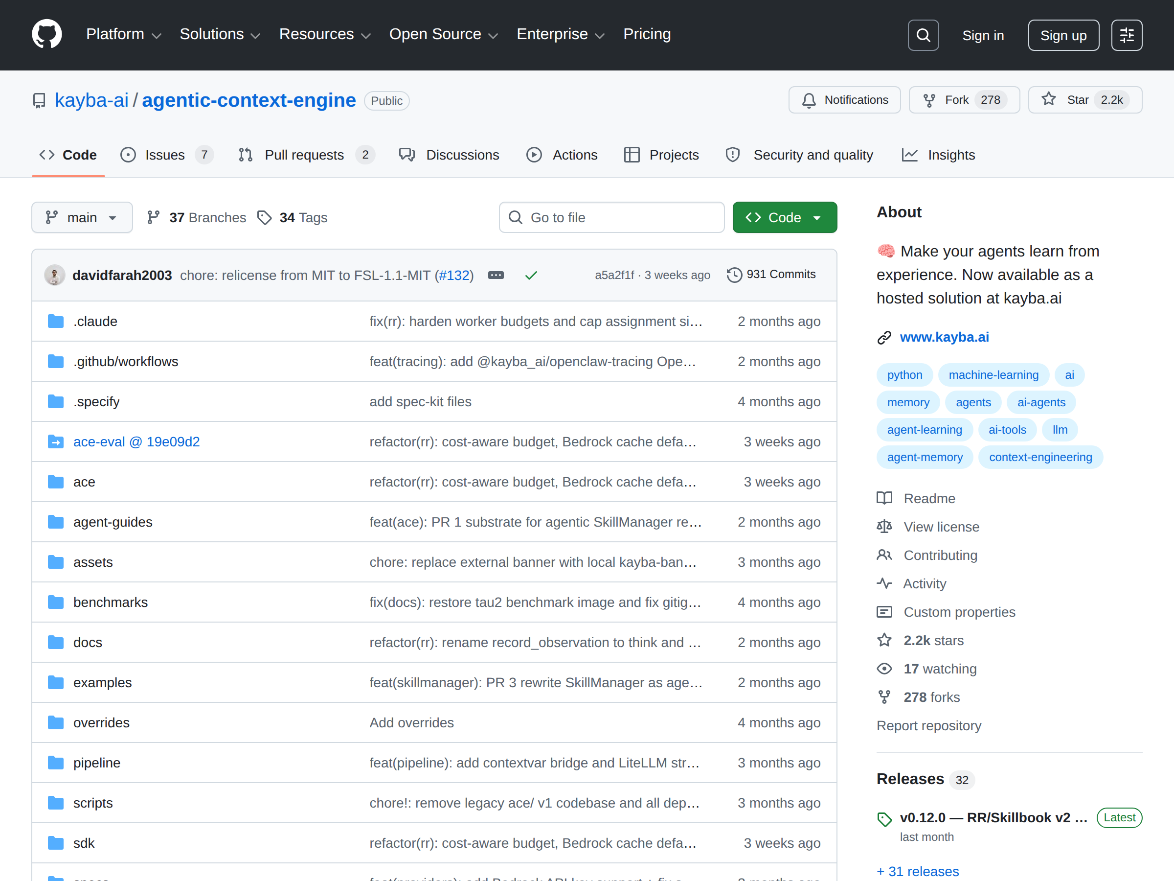 Screenshot of Agentic Context Engine