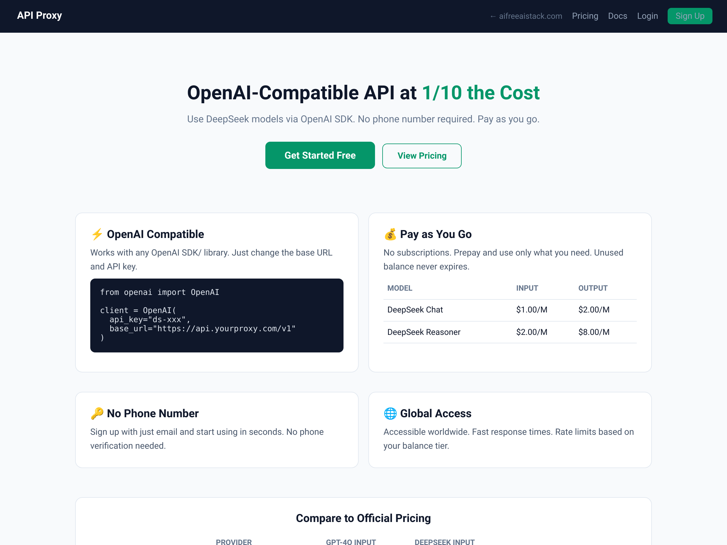 Screenshot of AI API Proxy