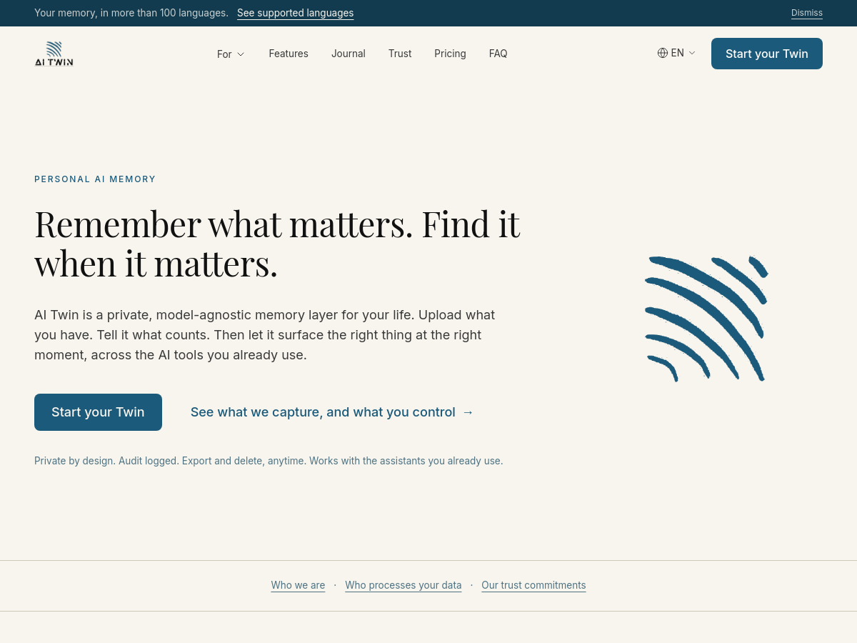 Screenshot of AI Twin