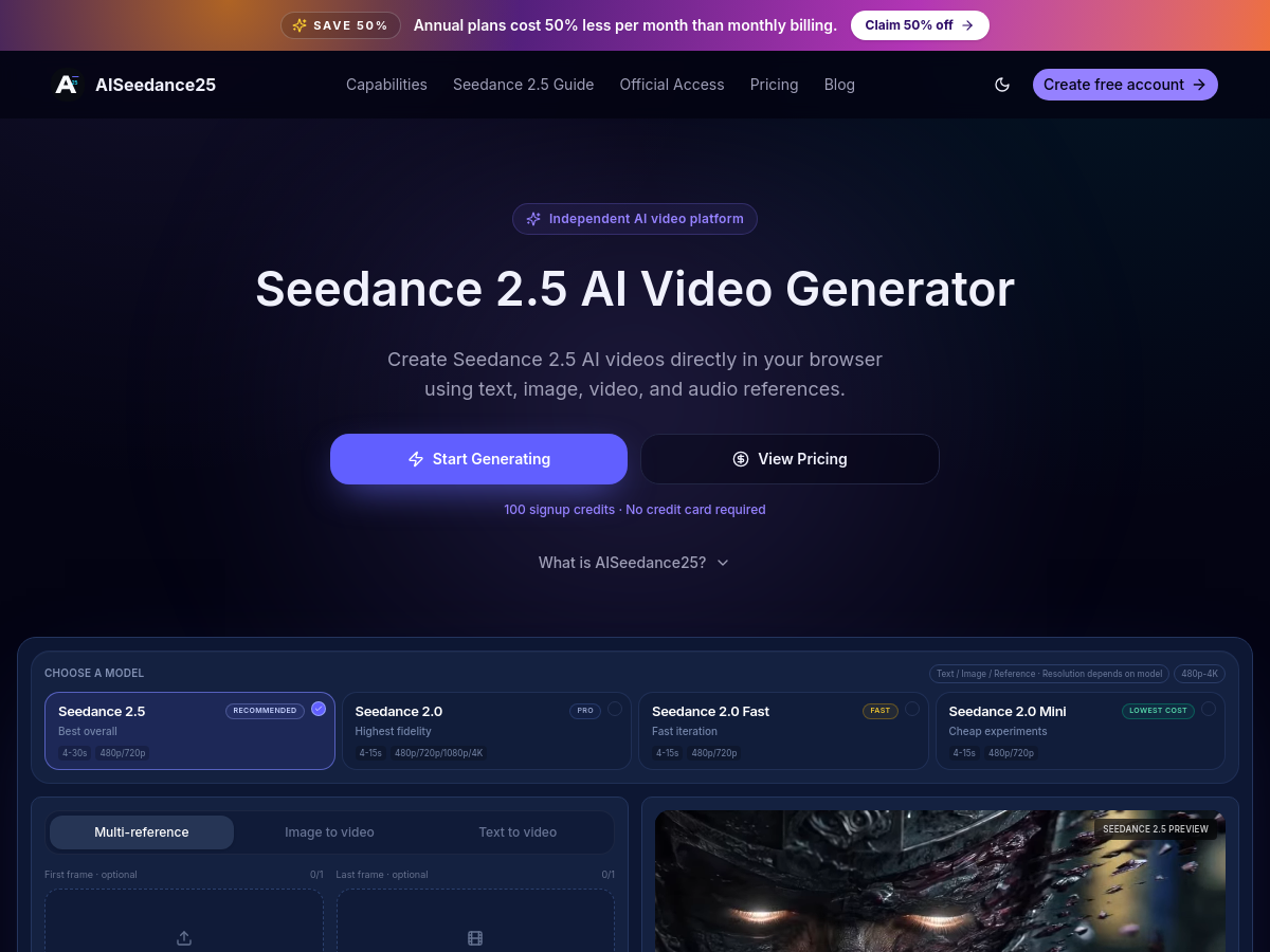 Screenshot of AISeedance25
