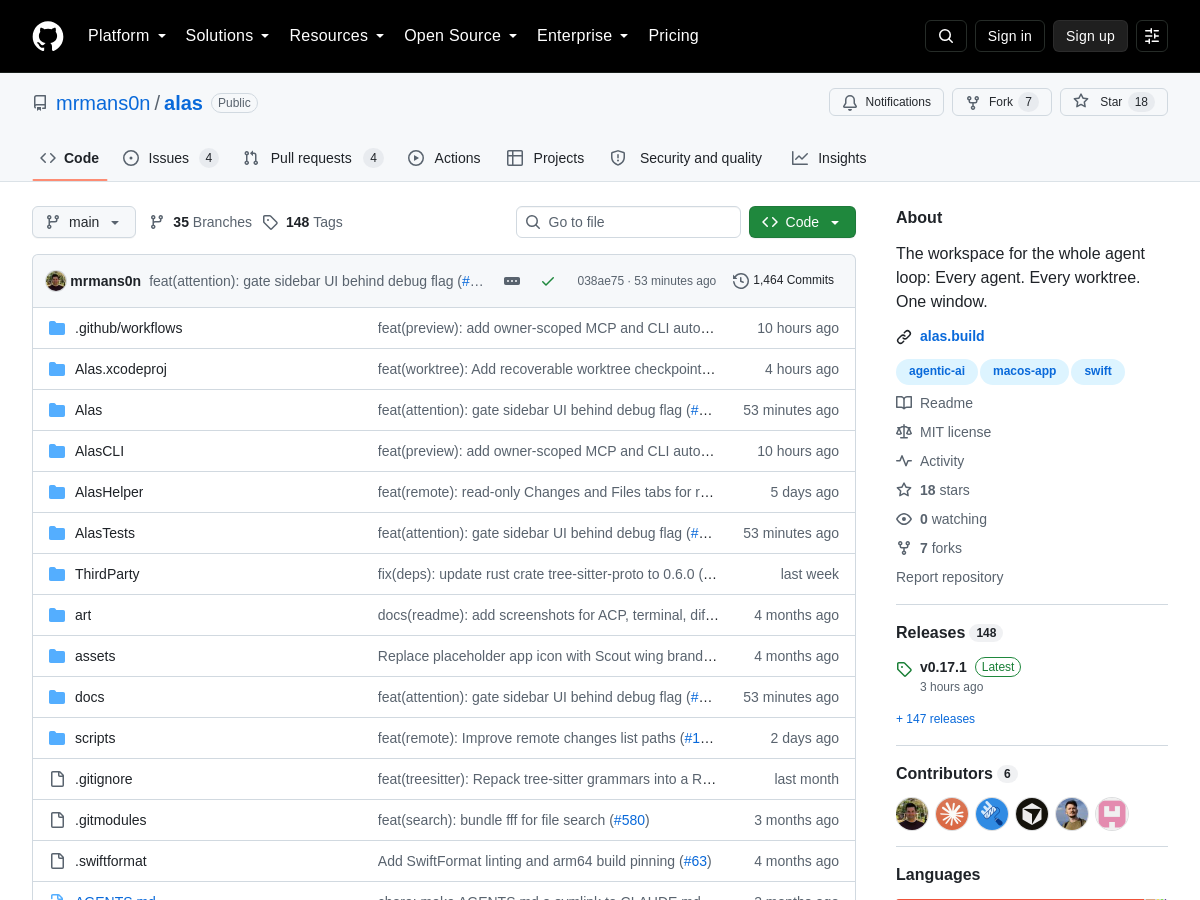 Screenshot of alas