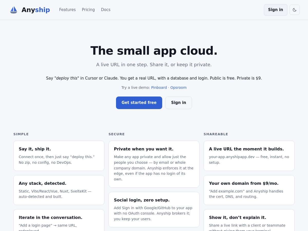 Screenshot of Anyship