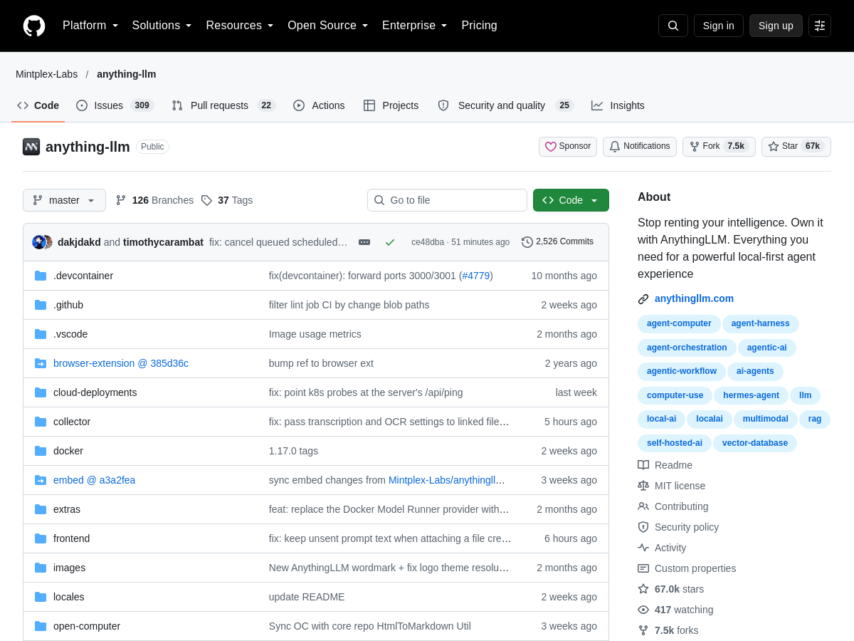 Screenshot of Anything Llm