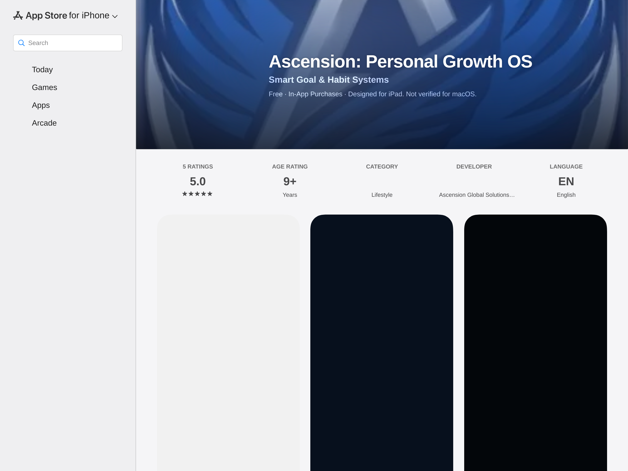 Screenshot of Ascension: Personal Growth OS