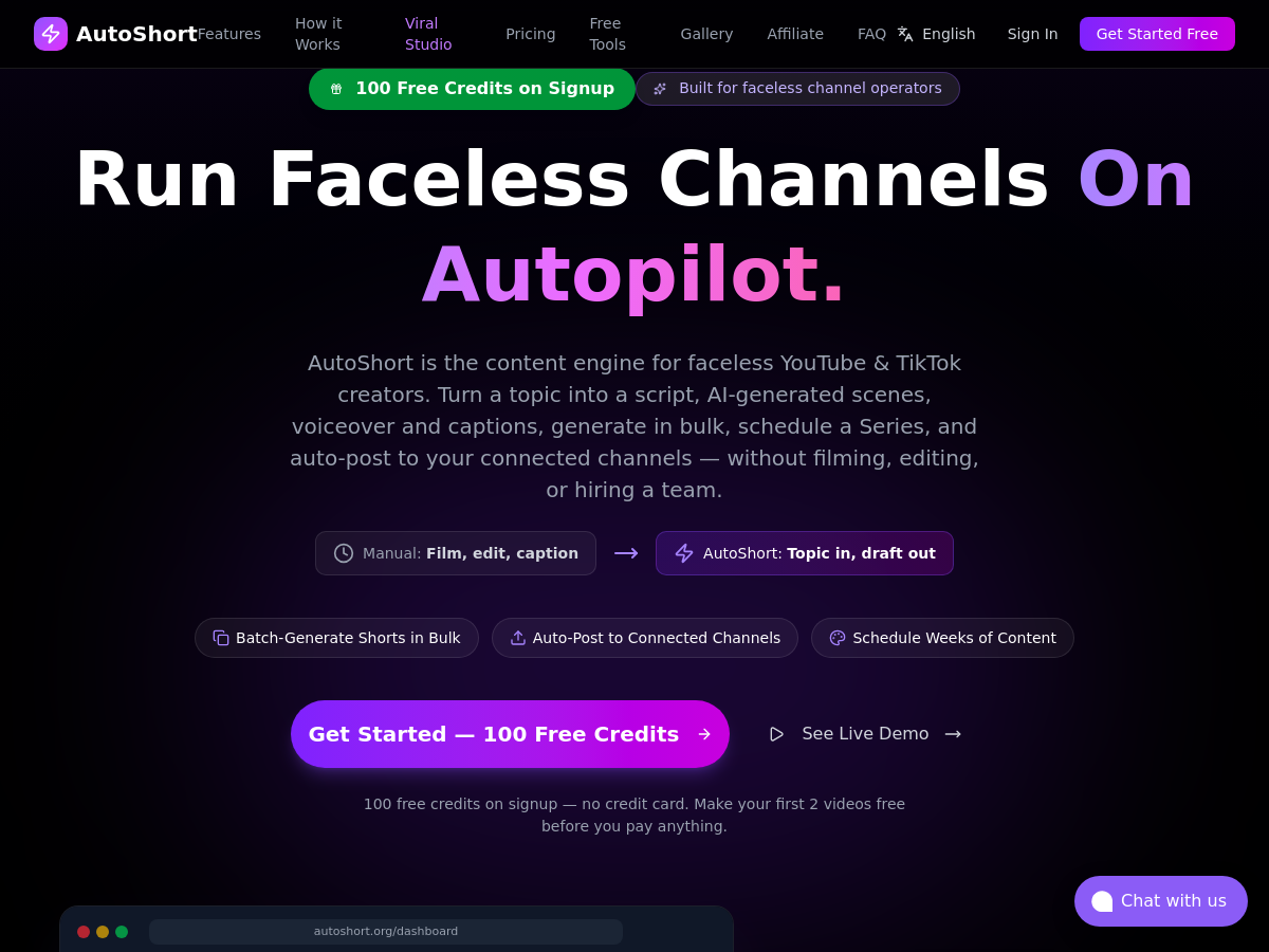 Screenshot of AutoShort