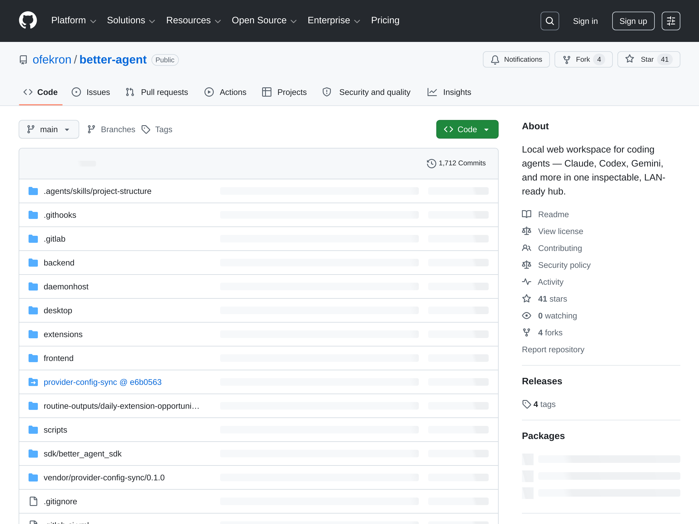 Screenshot of Better Agent