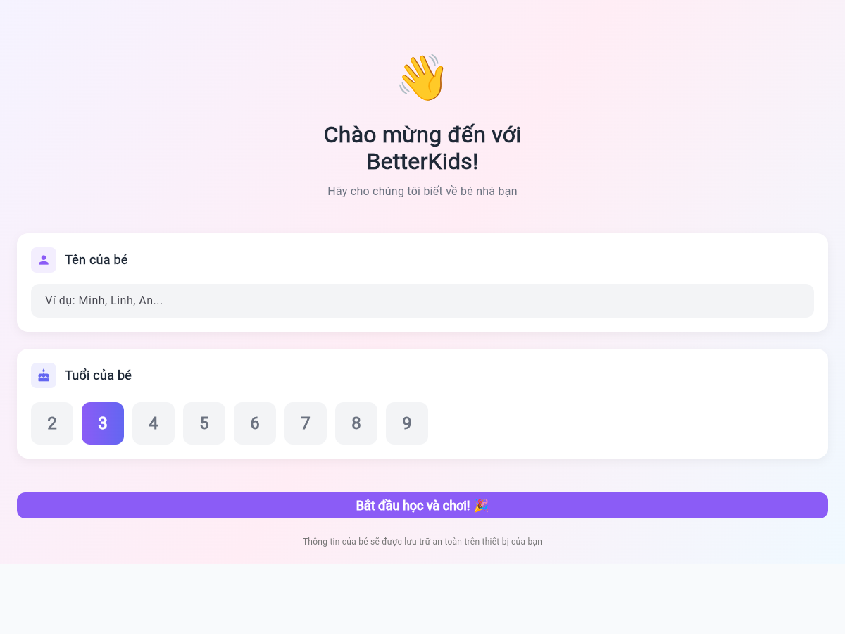 Screenshot of BetterKids