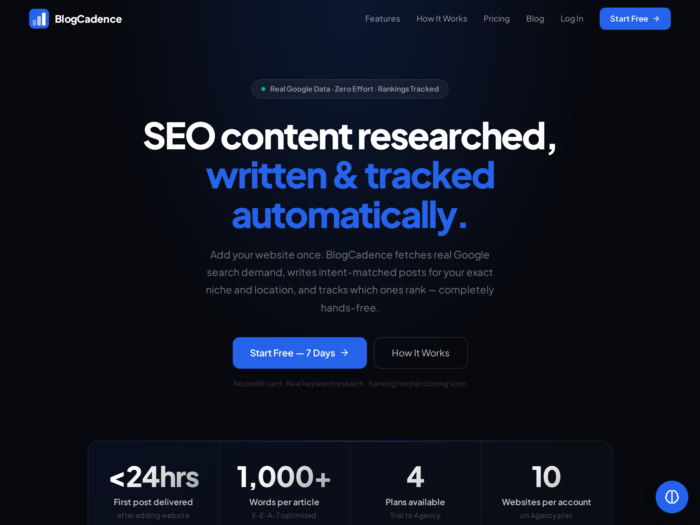 Screenshot of BlogCadence