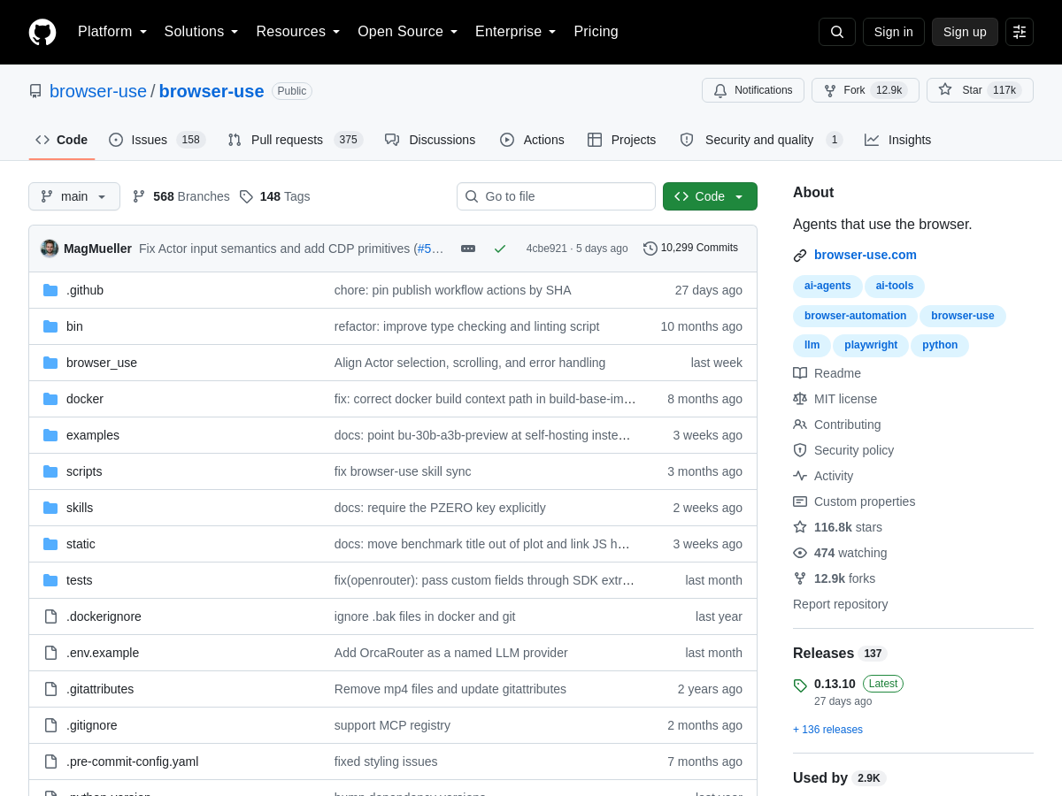 Screenshot of Browser Use