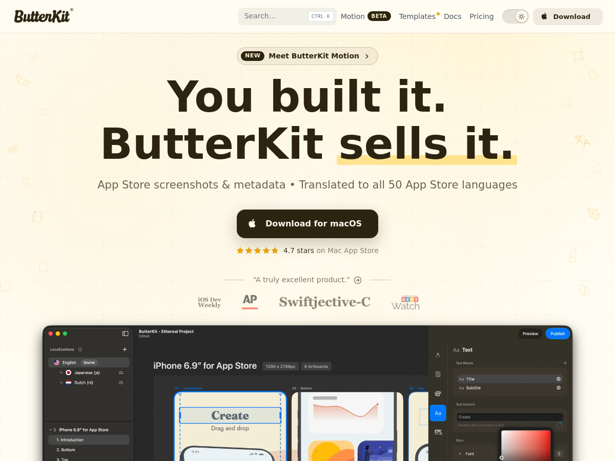 Screenshot of ButterKit