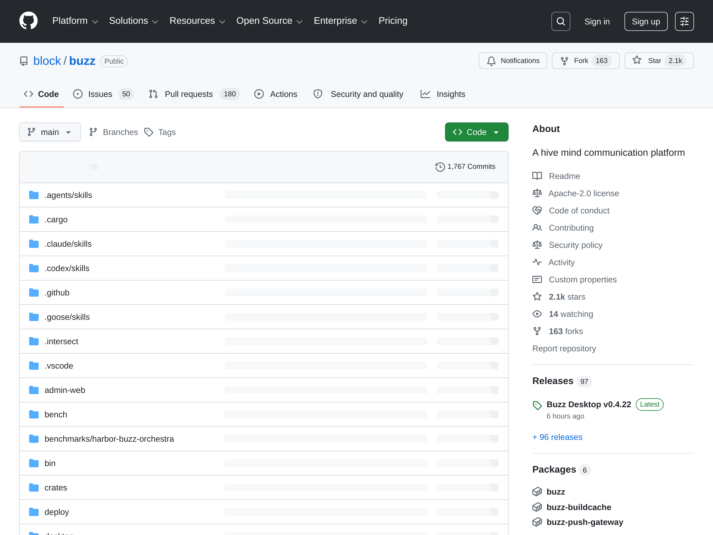 Screenshot of buzz