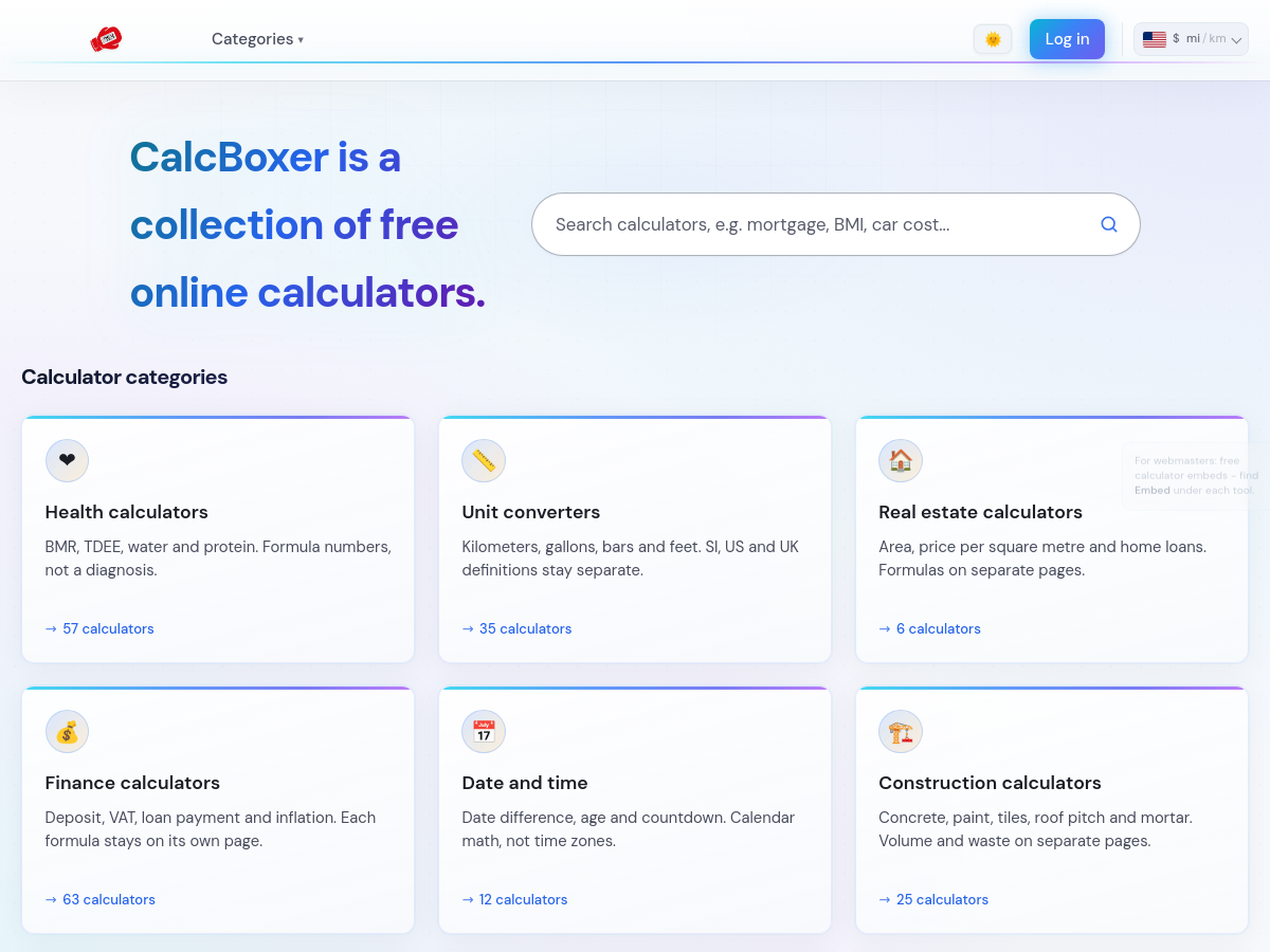 Screenshot of Calcboxer