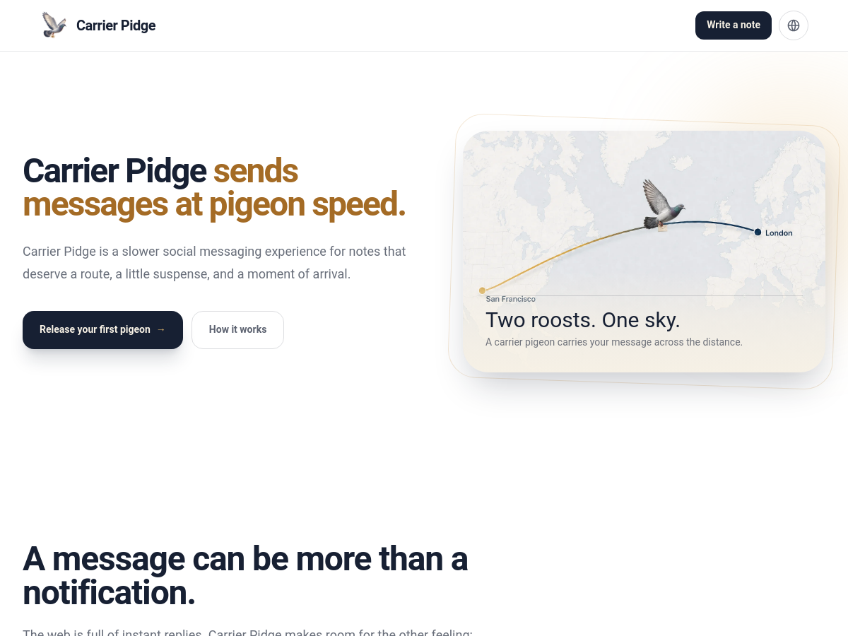 Screenshot of Carrier Pidge