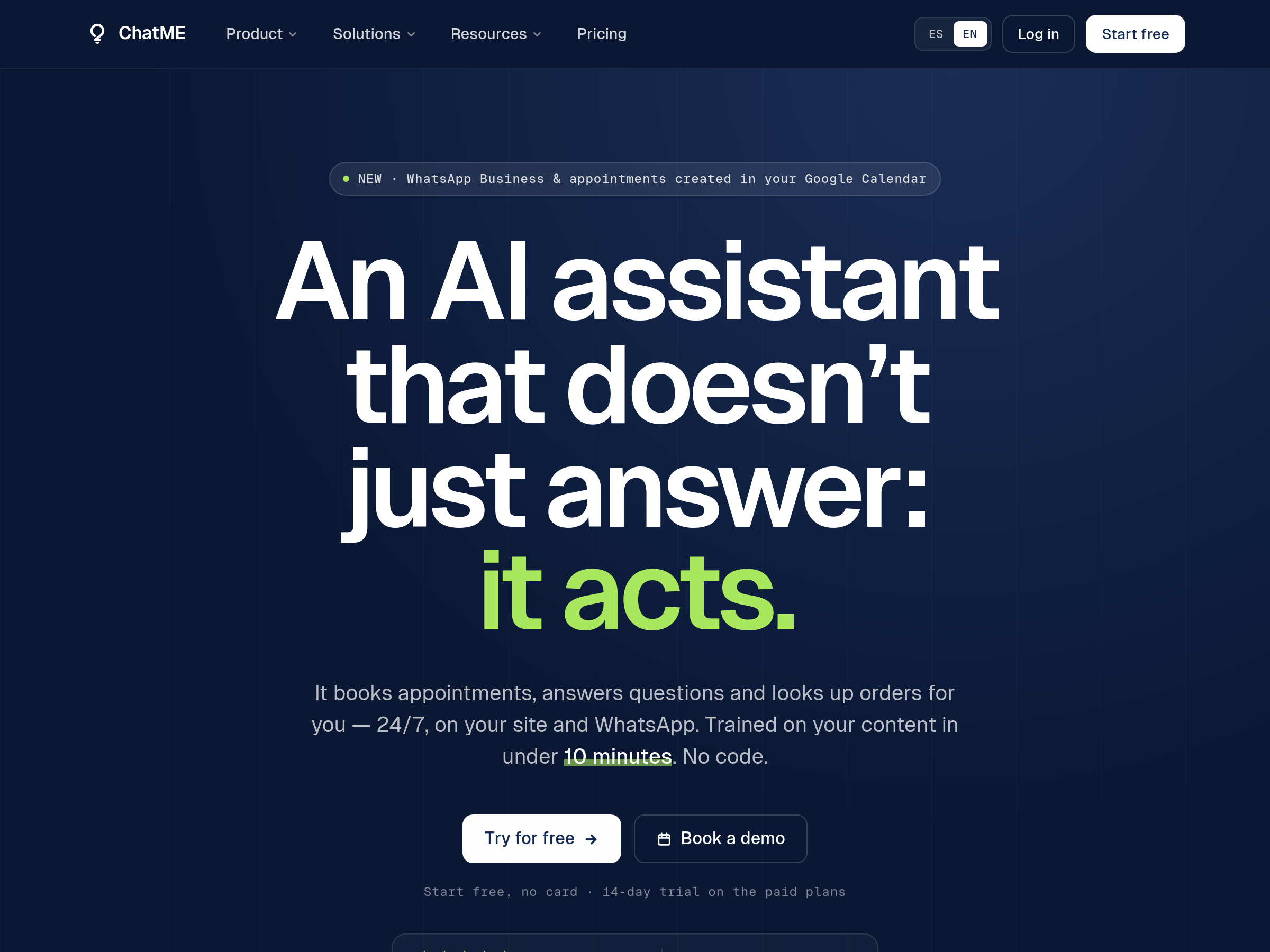Screenshot of ChatME