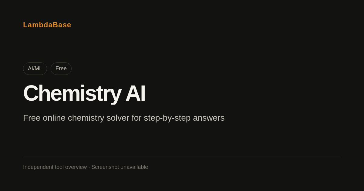 Screenshot of Chemistry AI
