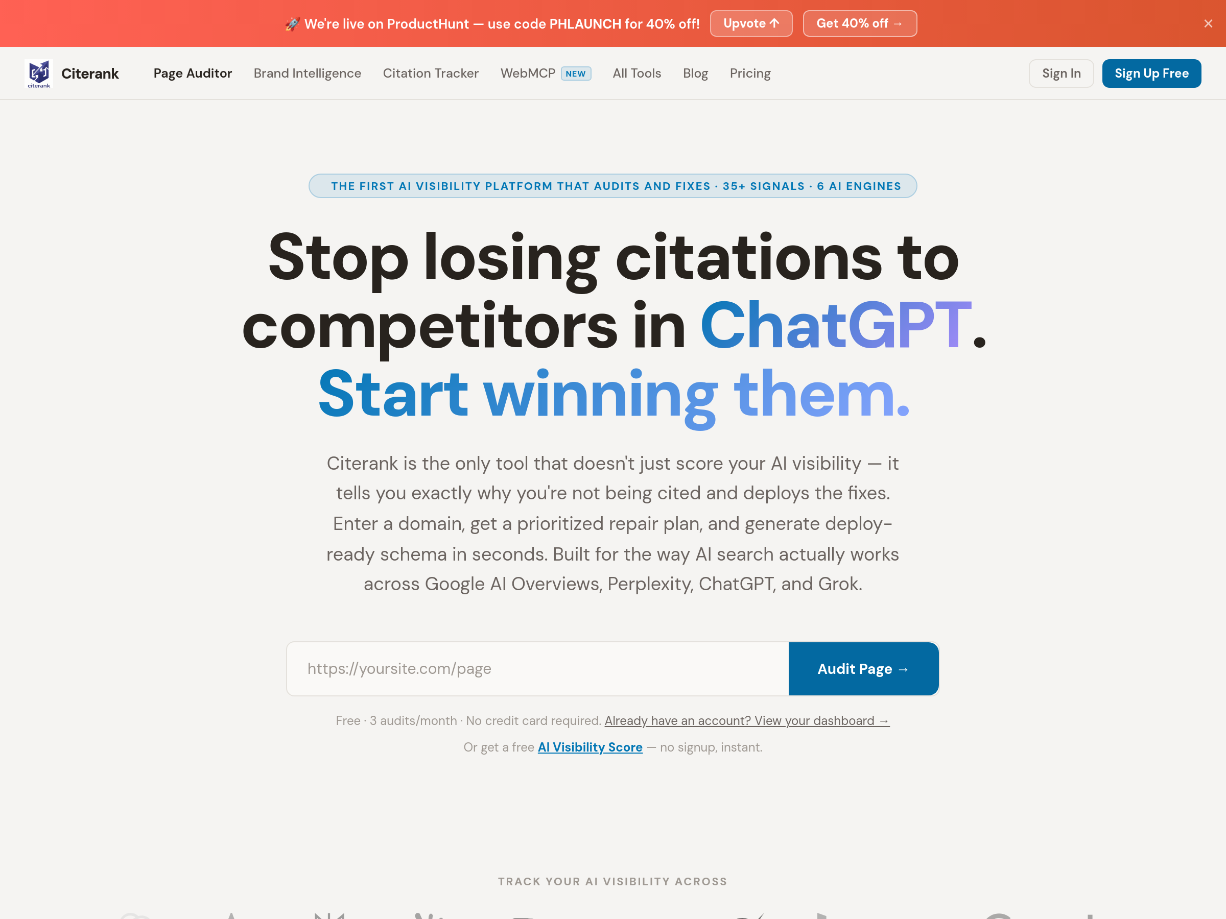 Screenshot of CiteRank