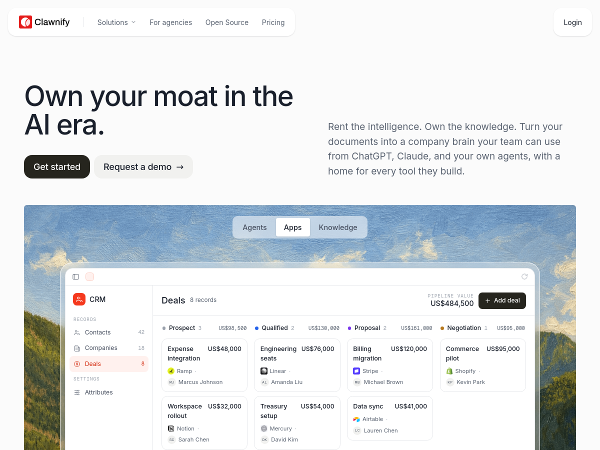 Screenshot of Clawnify