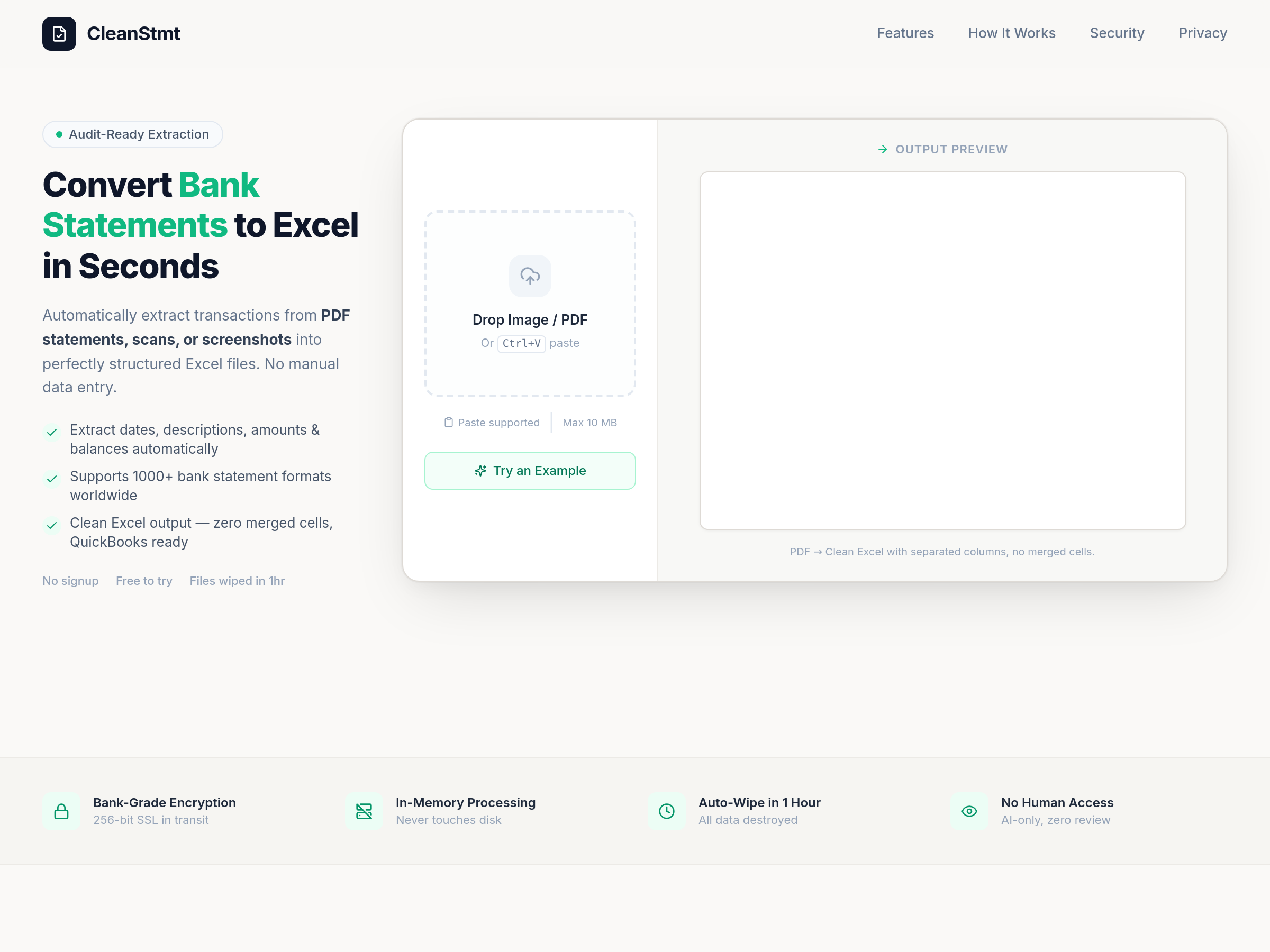 Screenshot of CleanStmt