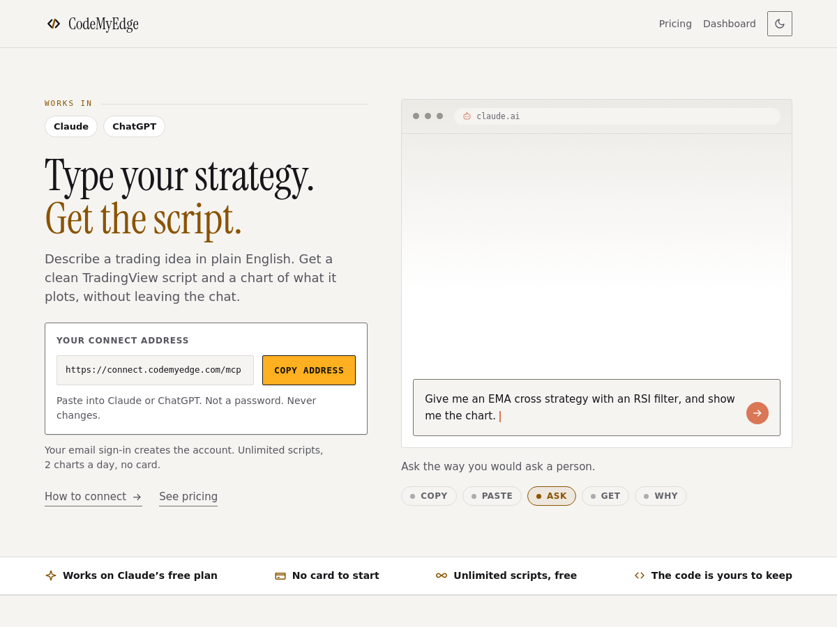 Screenshot of CodeMyEdge