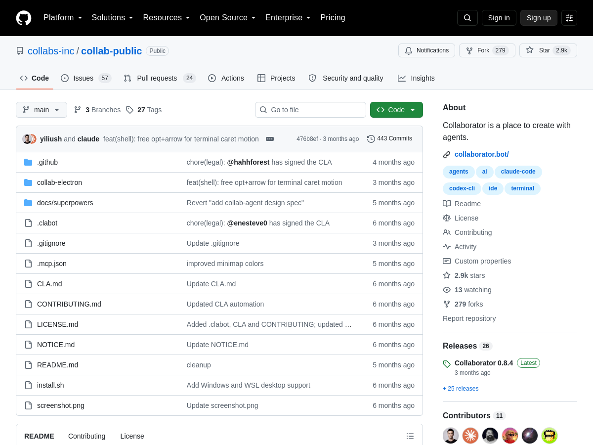 Screenshot of collaborator