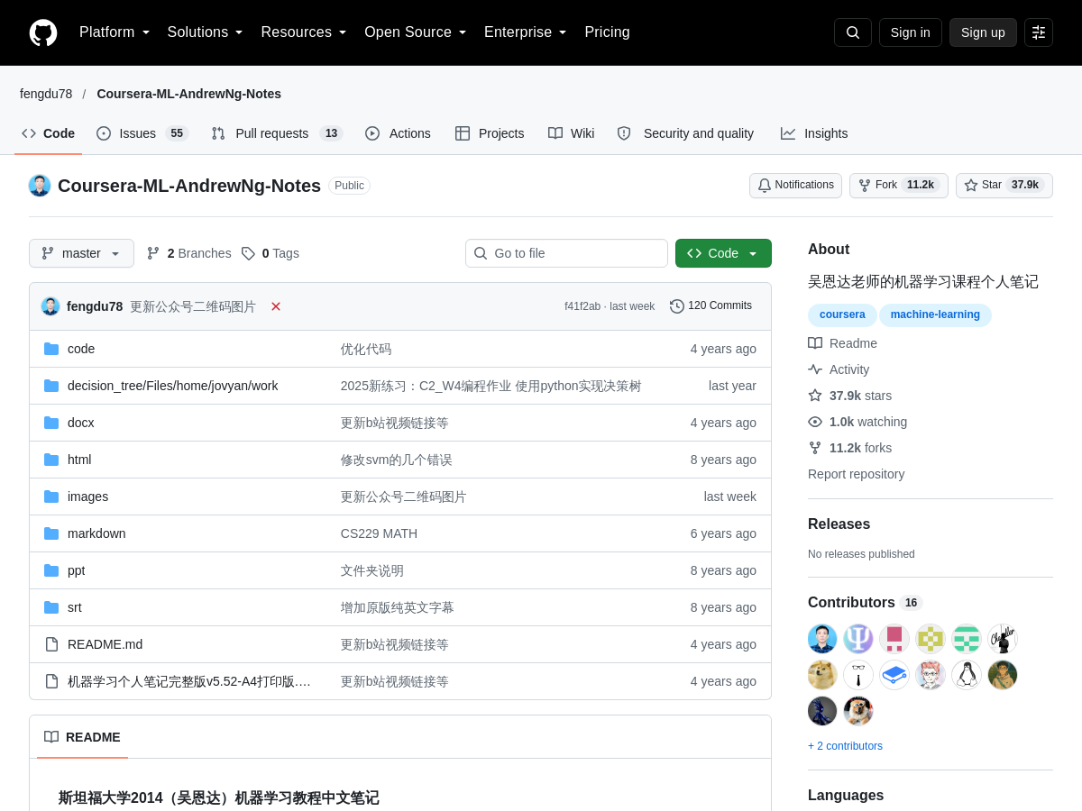 Screenshot of Coursera ML AndrewNg Notes