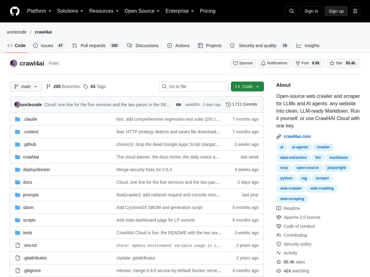 Screenshot of Crawl4ai