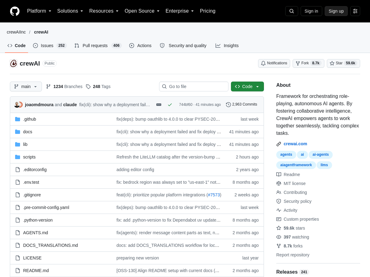 Screenshot of CrewAI