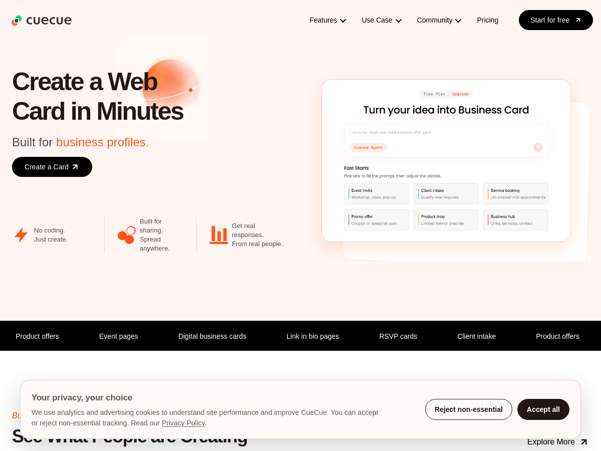 Screenshot of CueCue