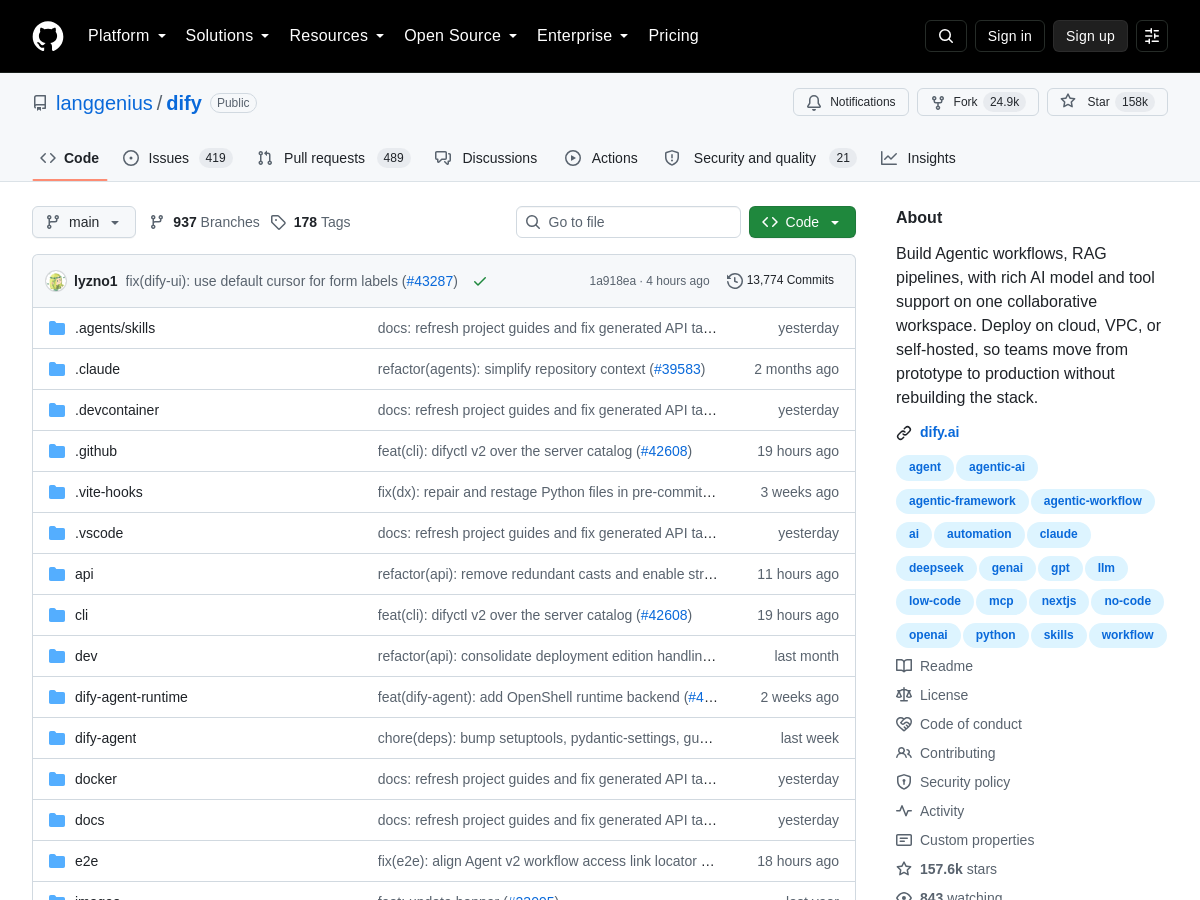 Screenshot of Dify