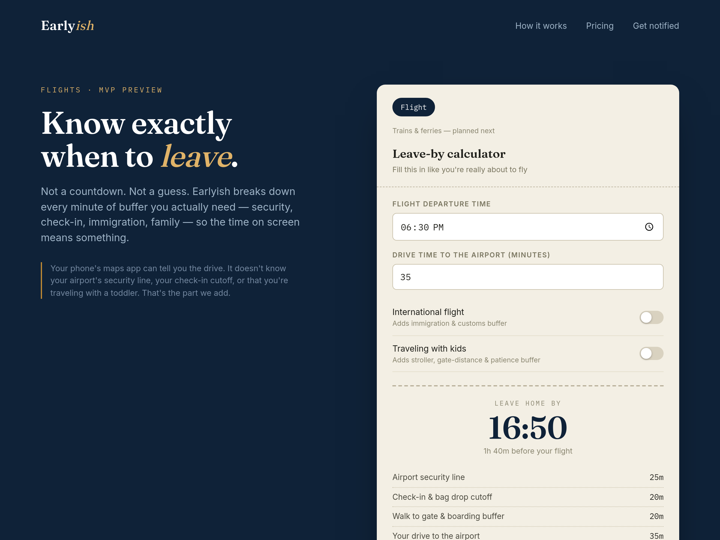 Screenshot of Earlyish.app