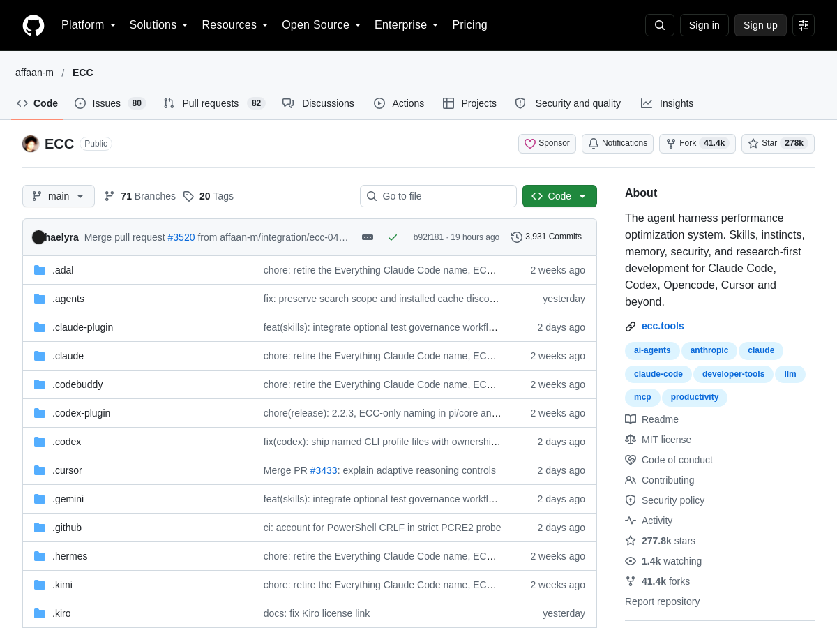Screenshot of ECC