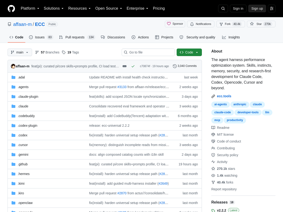 Screenshot of ECC