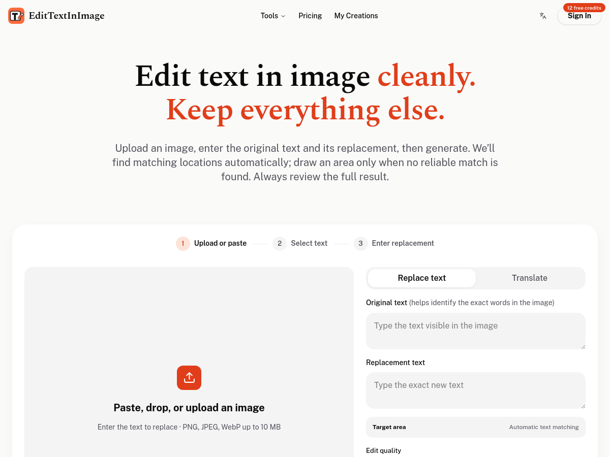 Screenshot of EditTextInImage
