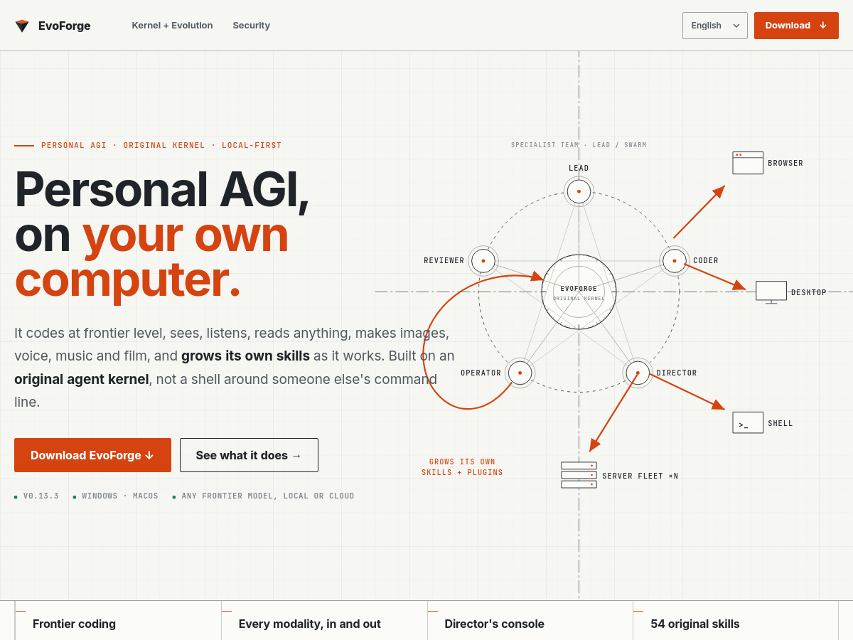 Screenshot of EvoForge