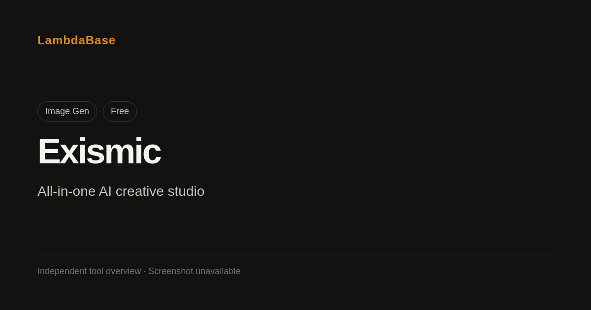 Screenshot of Exismic