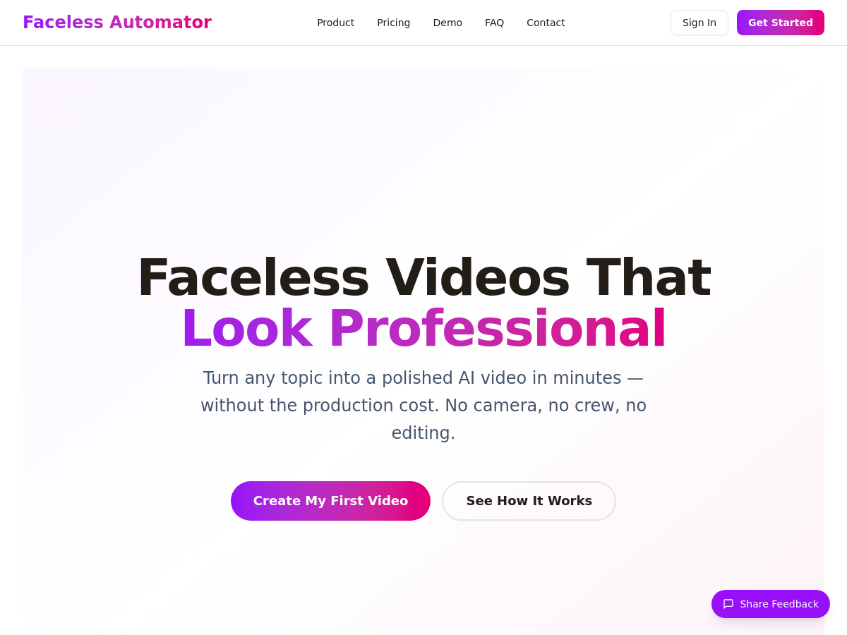 Screenshot of Faceless Automator
