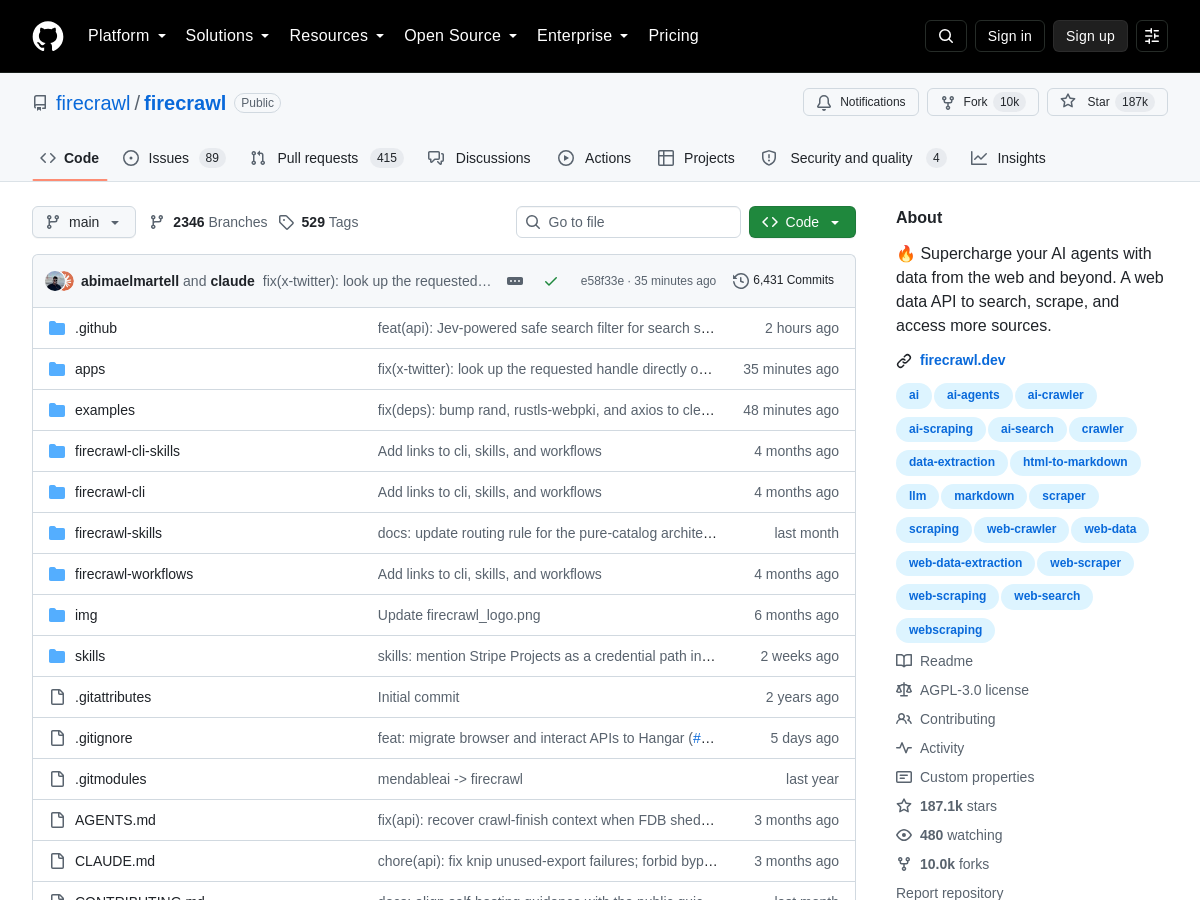 Screenshot of Firecrawl