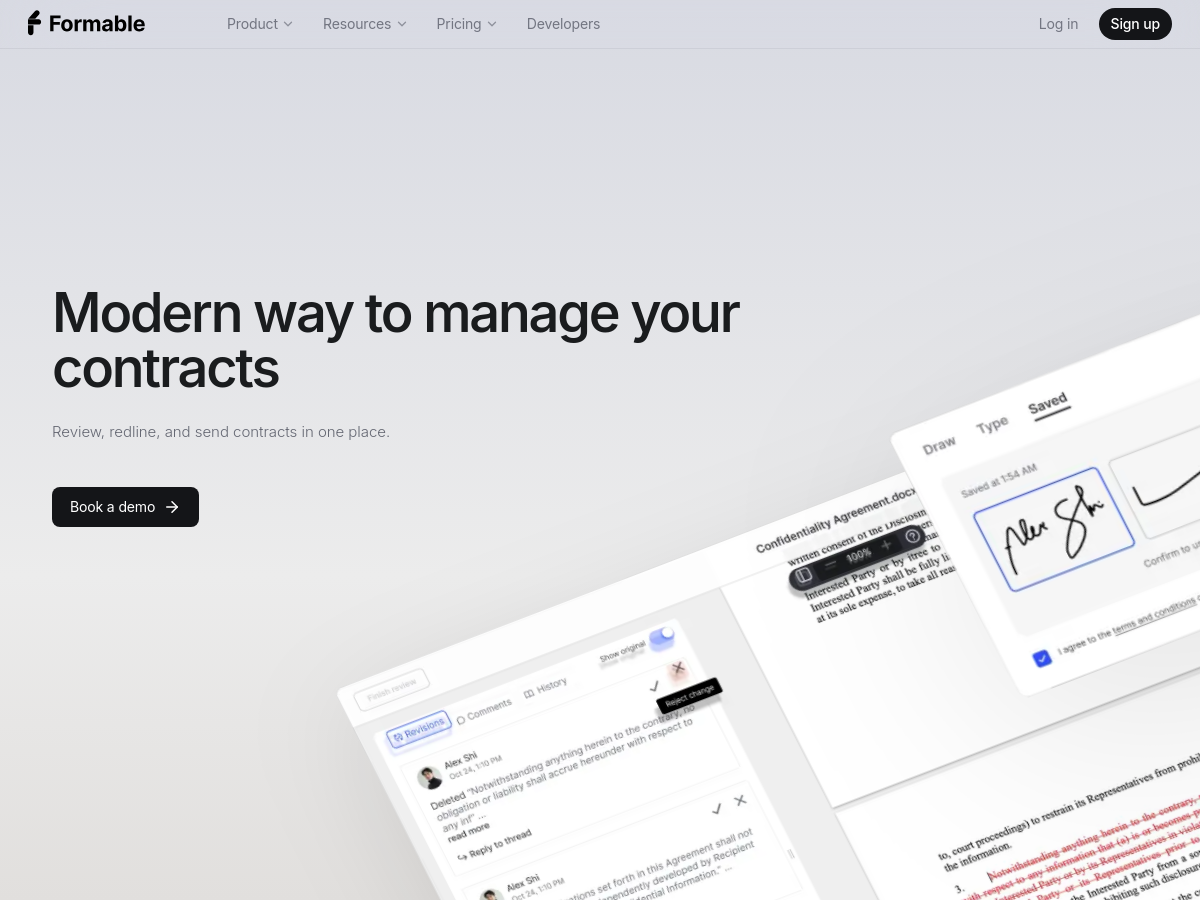 Screenshot of Formable
