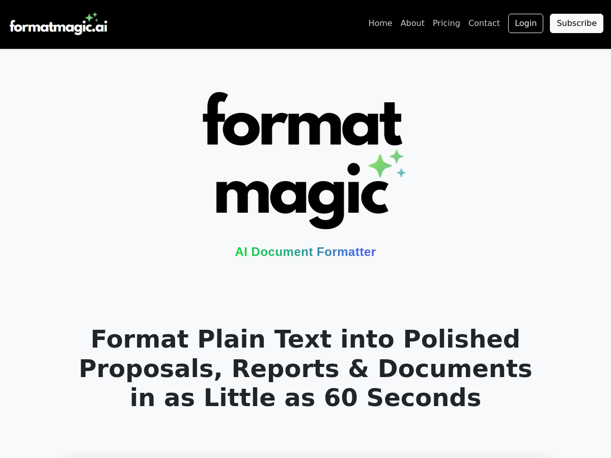 Screenshot of Format Magic - The Automated Document Formatter