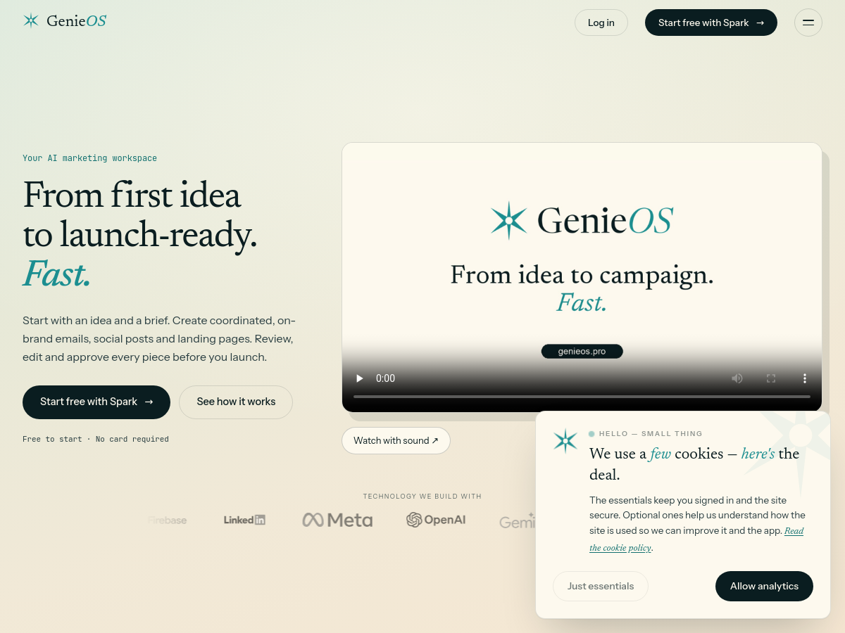 Screenshot of GenieOS