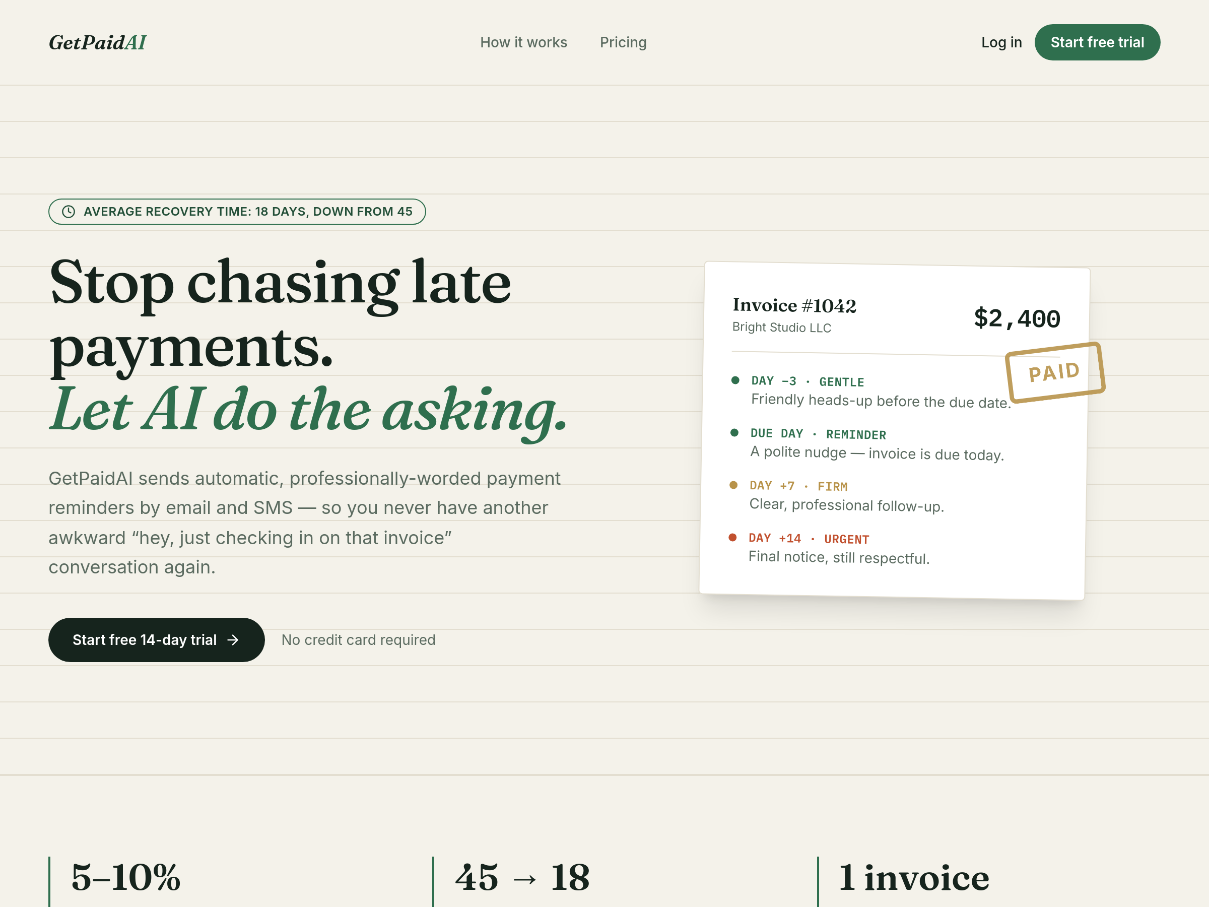 Screenshot of GetPaidIA