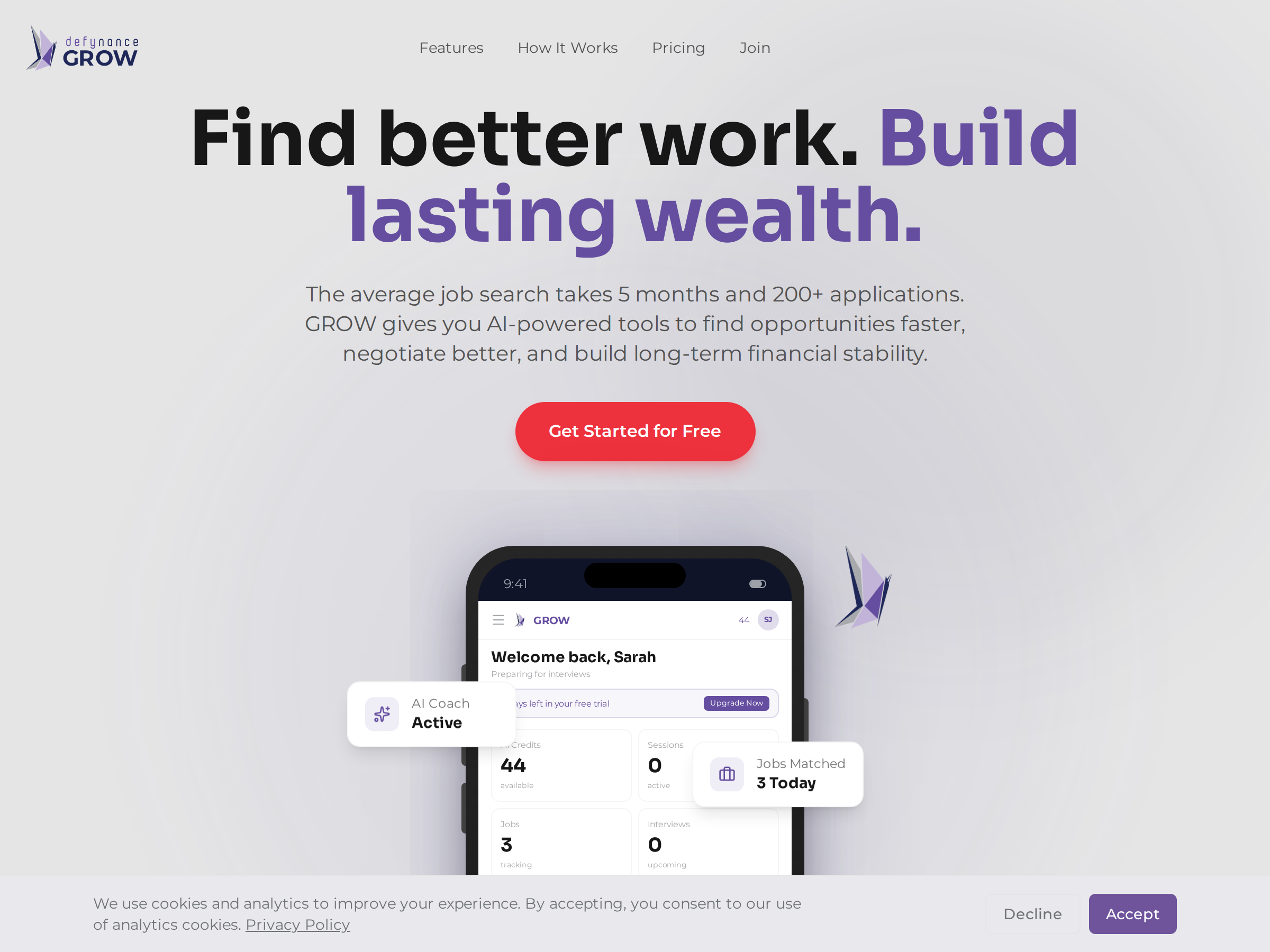 Screenshot of GROW