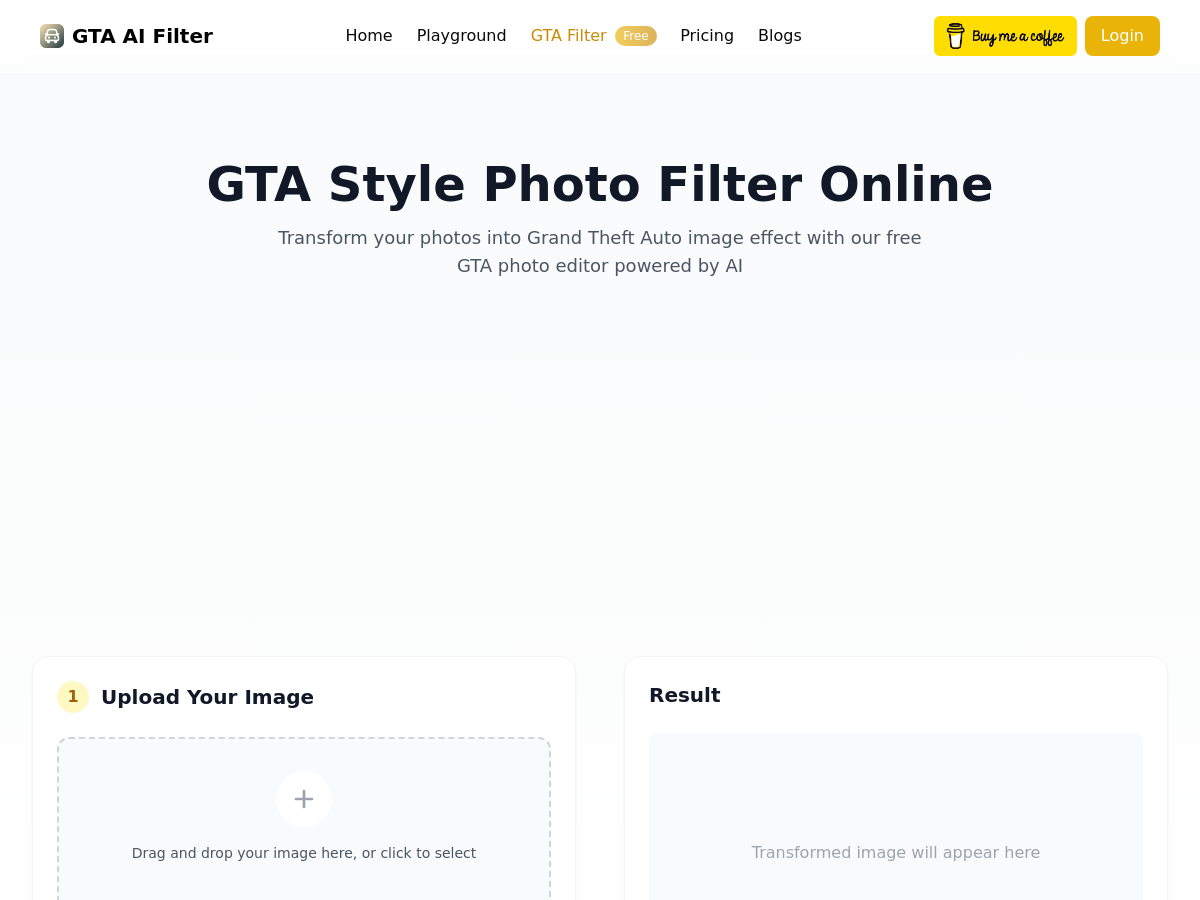 Screenshot of GTA AI Filter