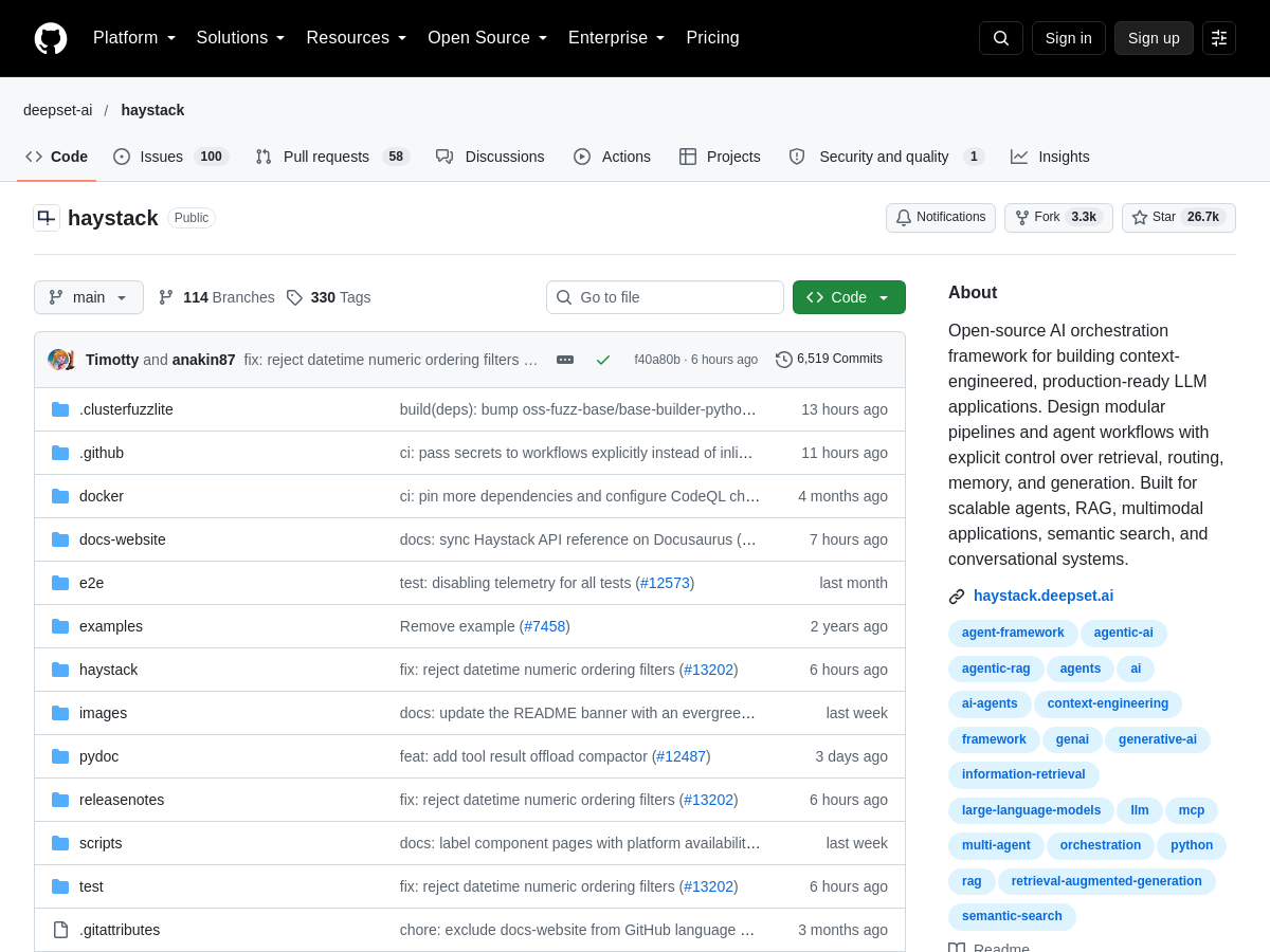 Screenshot of Haystack
