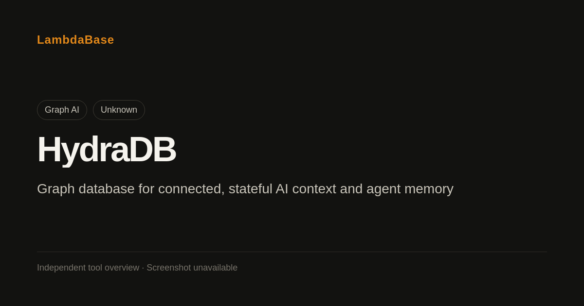 Screenshot of HydraDB
