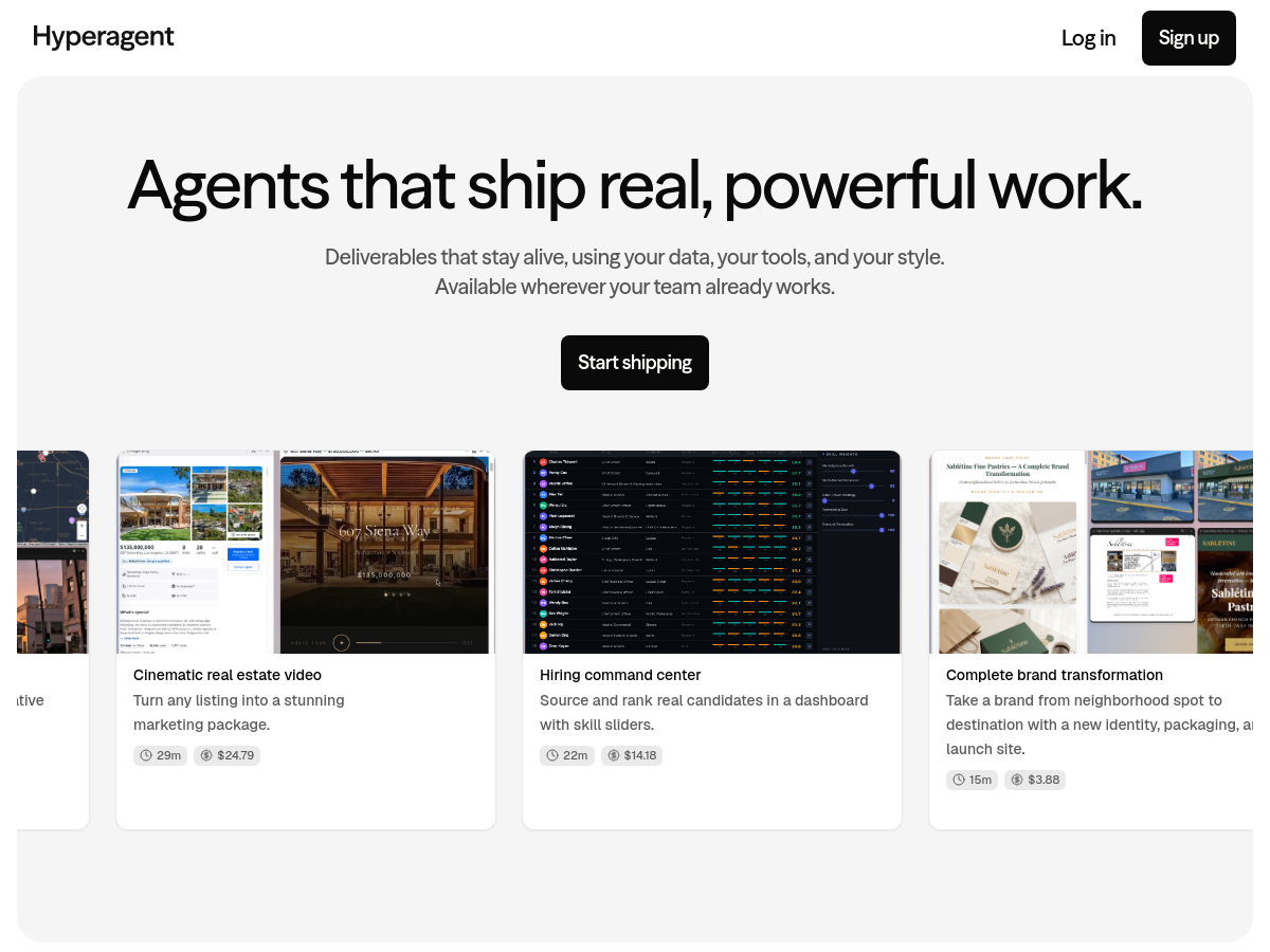 Screenshot of Hyperagent
